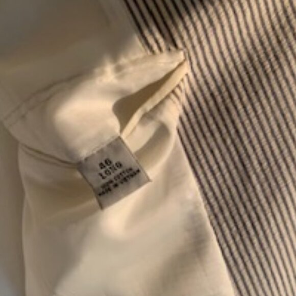 Mens Blu/Wht Seersucker Jacket - Picture 4 of 9